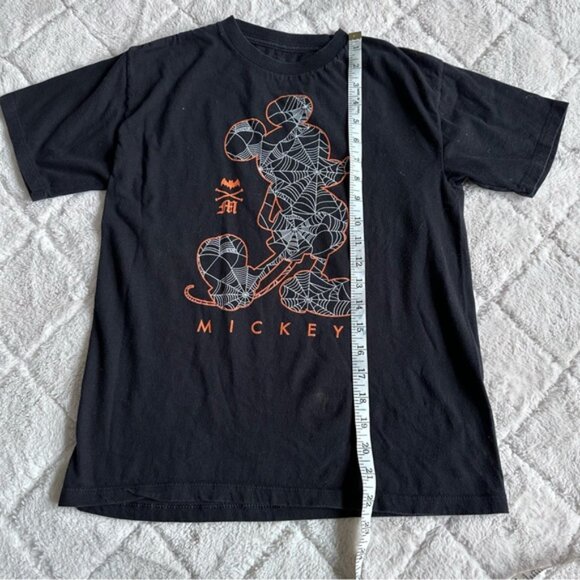 Disney | Black Spider Web Mickey Halloween Short Sleeve Tee Shirt | Size Medium - Picture 7 of 7